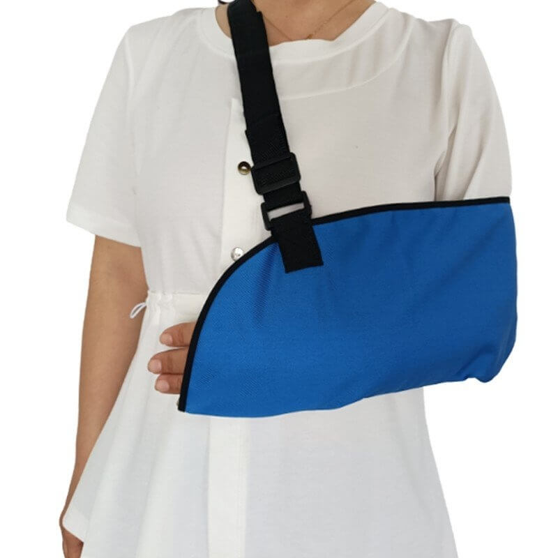 Dark blue adjustable arm sling orthopedic for sick adult