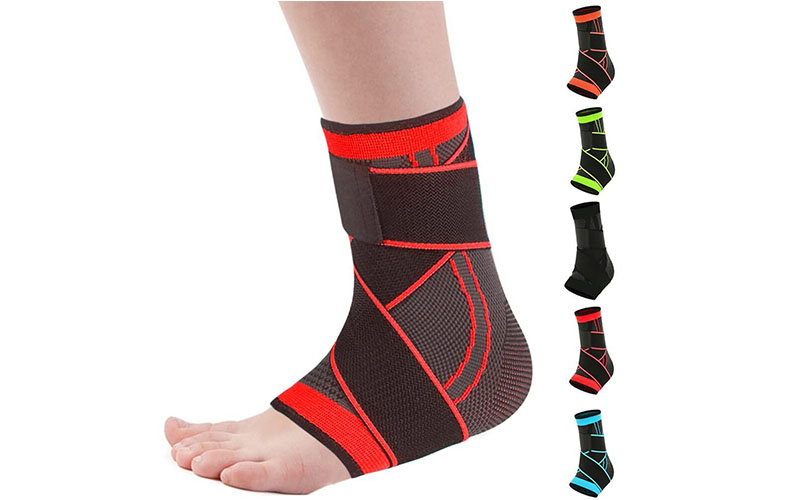 Breathable Adjustable Compression Wrap Ankle Sleeve Brace for Sports and Plantar Fasciitis