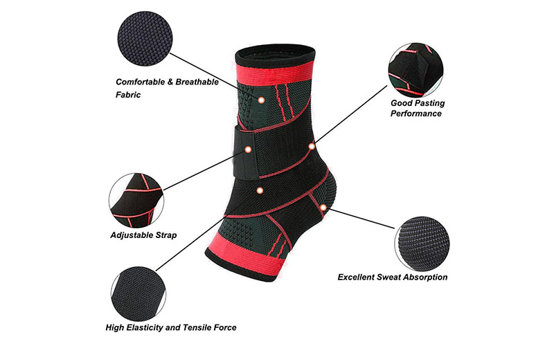 Breathable Adjustable Compression Wrap Ankle Sleeve Brace for Sports and Plantar Fasciitis