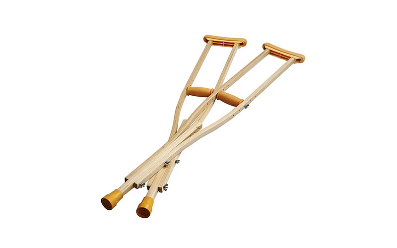 Rehabilitation Therapy Wooden axillary crutches for disable people