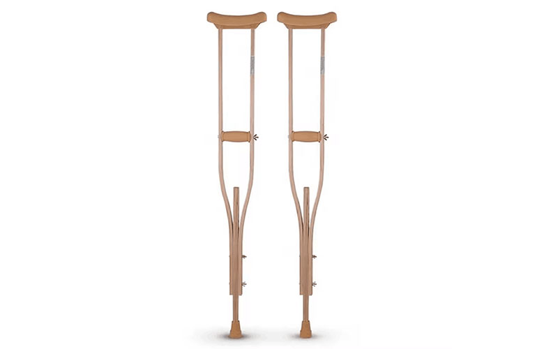 Rehabilitation Therapy Wooden axillary crutches for disable people