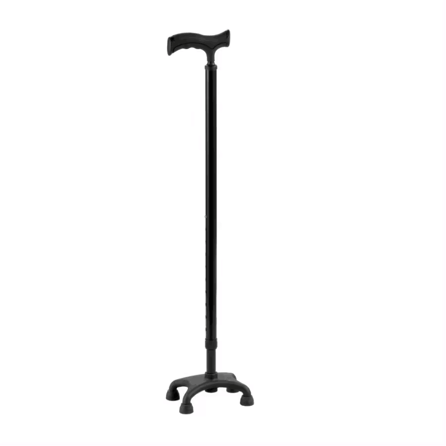 Medical Metal Outdoor Walking Stick Four Leg Quad Cane Small Base for Handicapped