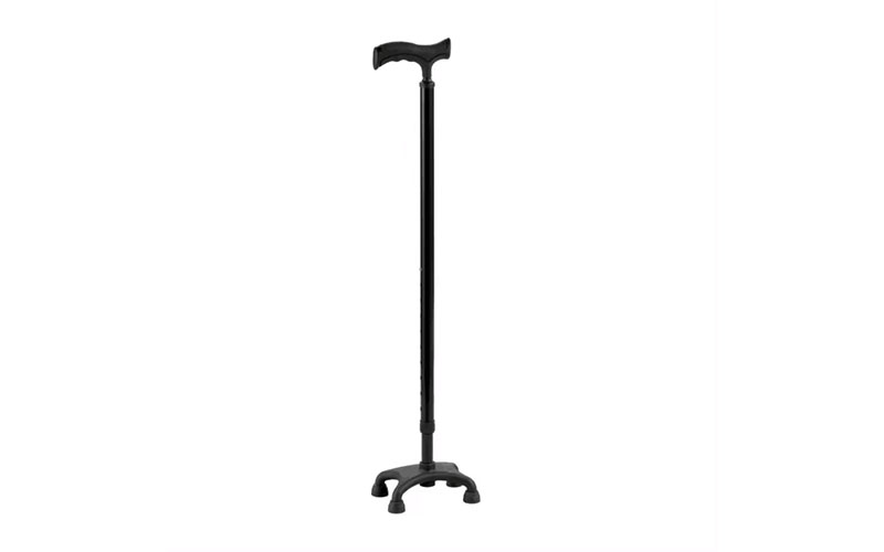 Medical Metal Outdoor Walking Stick Four Leg Quad Cane Small Base for Handicapped